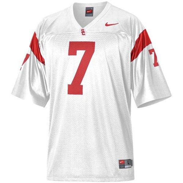 USC Trojans #7 Matt Barkley White Football Jersey