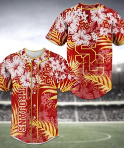 USC Trojans NCAA Baseball Jersey Shirt Flower
