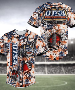 UTSA Roadrunners NCAA Baseball Jersey Shirt Skeleton