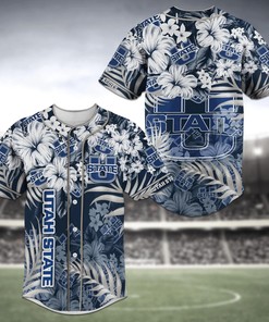 Utah State Aggies NCAA Baseball Jersey Shirt with Flower Design