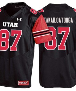 Utah Utes Black Siale Fakailoatonga College Football Jersey