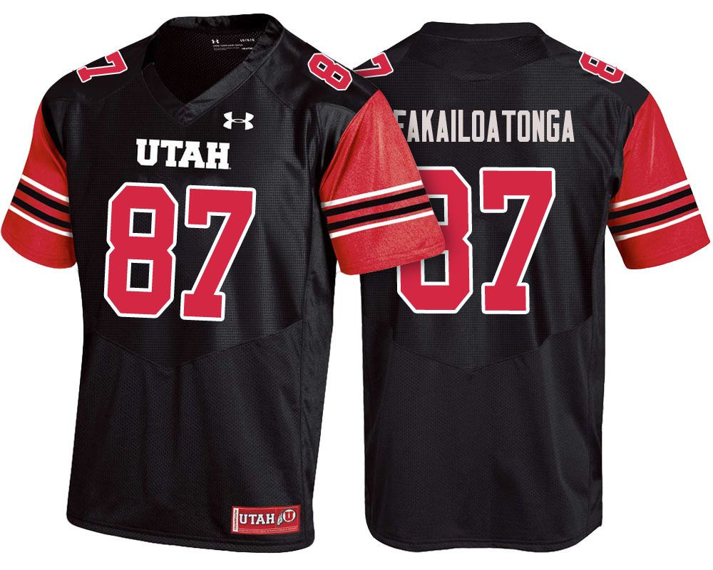 Utah Utes Black Siale Fakailoatonga College Football Jersey