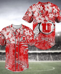 Utah Utes NCAA Baseball Jersey Shirt Flower
