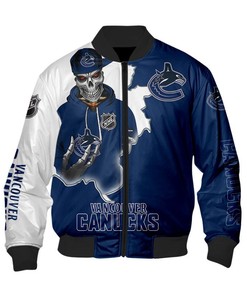 Vancouver Canucks Varsity Jacket Skull