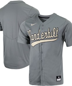 Vanderbilt Commodores Replica Full-button Baseball Jersey - Charcoal Ncaa