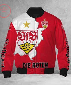 VfB Stuttgart Red White Bomber Jacket