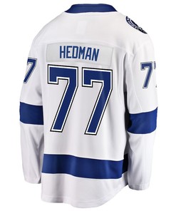 Victor Hedman 77 Tampa Bay Lightning Stanley Cup 2023 Playoffs Patch Away Breakaway Men Jersey - White