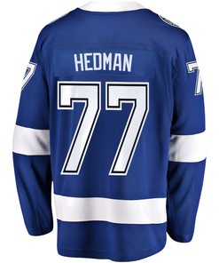 Victor Hedman 77 Tampa Bay Lightning Stanley Cup 2023 Playoffs Patch Home Breakaway Men Jersey - Blue