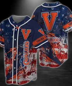 Virginia Cavaliers NCAA Baseball Jersey Shirt US Flag