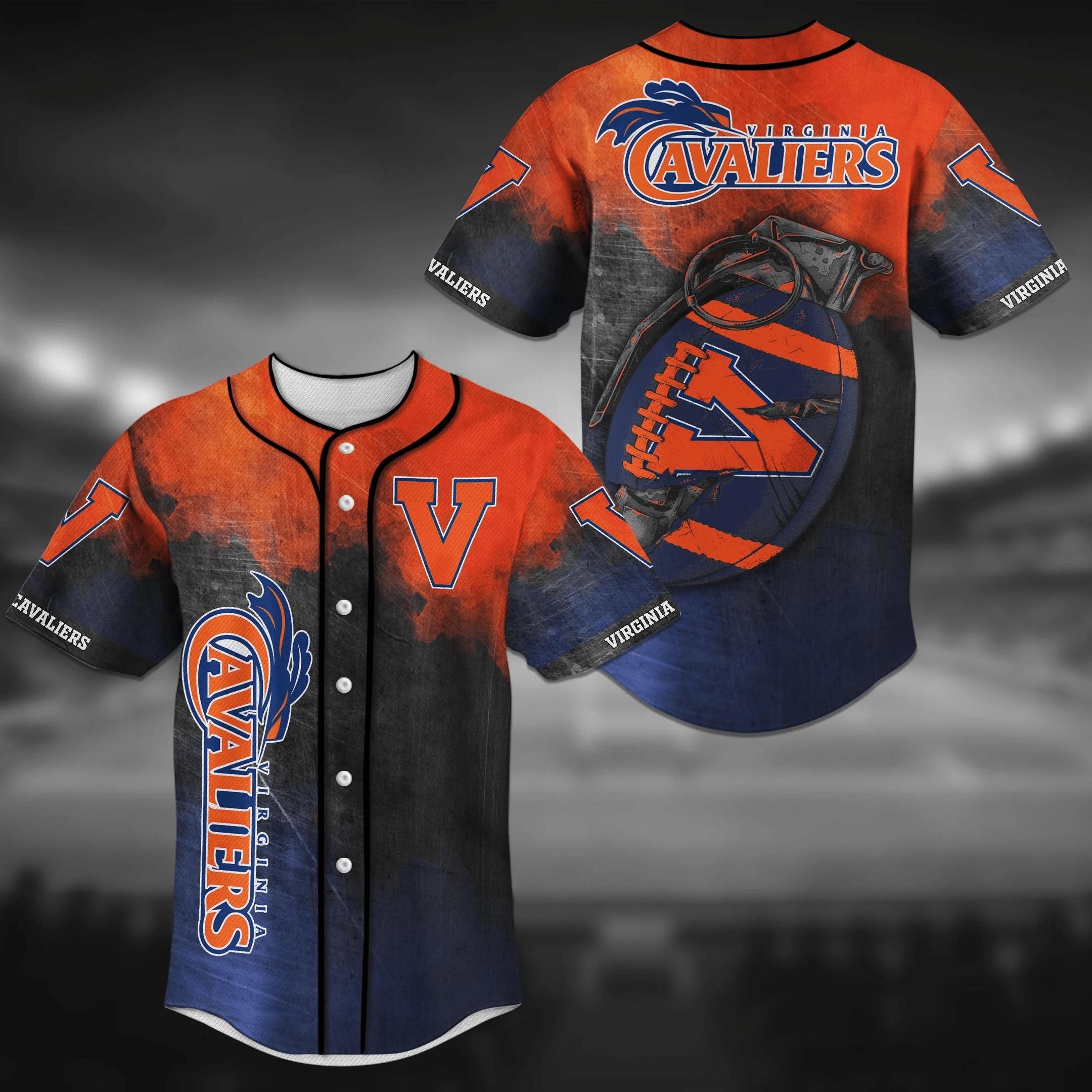 Virginia Cavaliers NCAA Baseball Jersey Shirt - Unique Grenade Design