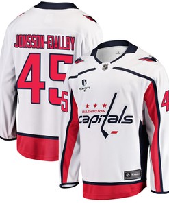 Washington Capitals Axel Jonsson-Fjallby 45 Away 2022 Stanley Cup Playoffs Breakaway Men Jersey - White