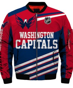 Washington Capitals Bomber Jackets 3D Full-zip Jackets
