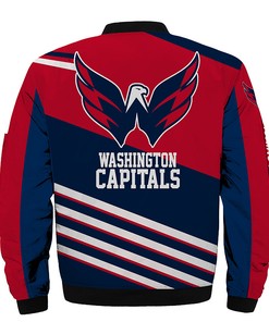 Washington Capitals Bomber Jackets 3D Full-zip Jackets