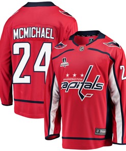 Washington Capitals Connor McMichael 24 Home 2022 Stanley Cup Playoffs Breakaway Men Jersey - Red