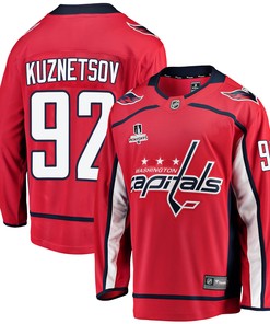 Washington Capitals Evgeny Kuznetsov 92 Home 2022 Stanley Cup Playoffs Breakaway Men Jersey - Red