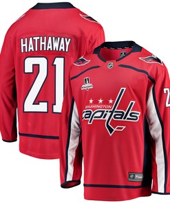 Washington Capitals Garnet Hathaway 21 Home 2022 Stanley Cup Playoffs Breakaway Men Jersey - Red