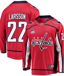 Washington Capitals Johan Larsson 22 Home 2022 Stanley Cup Playoffs Breakaway Men Jersey - Red