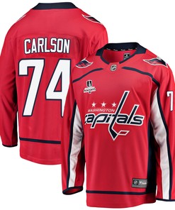 Washington Capitals John Carlson 74 Home 2022 Stanley Cup Playoffs Breakaway Men Jersey - Red