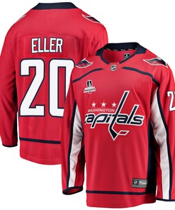 Washington Capitals Lars Eller 20 Home 2022 Stanley Cup Playoffs Breakaway Men Jersey - Red