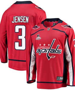 Washington Capitals Nick Jensen 3 Home 2022 Stanley Cup Playoffs Breakaway Men Jersey - Red