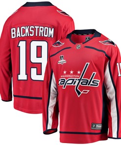 Washington Capitals Nicklas Backstrom 19 Home 2022 Stanley Cup Playoffs Breakaway Men Jersey - Red