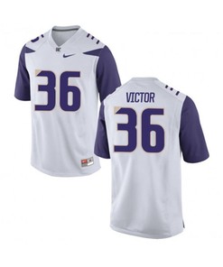 Washington Huskies White Azeem Victor College Football Jersey