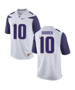 Washington Huskies White Jusstis Warren College Football Jersey
