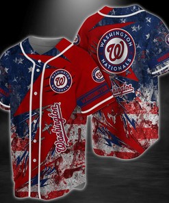 Washington Nationals MLB Baseball Jersey Shirt US Flag