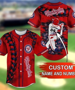 Washington Nationals MLB Personalized Name Number Baseball Jersey Shirt