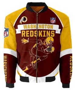 Washington Redskins Bomber Jacket Graphic Player Running
