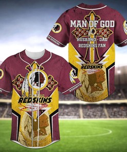 Washington Redskins NFL Baseball Jersey Shirt V1