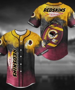 Washington Redskins NFL Baseball Jersey Shirt V4