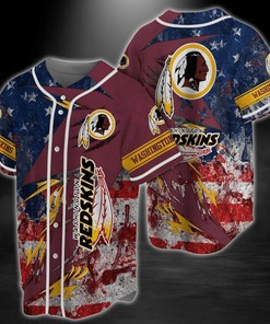 Washington Redskins NFL Baseball Jersey Shirt V8