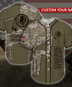Washington Redskins NFL Custom Name Baseball Jersey Shirt