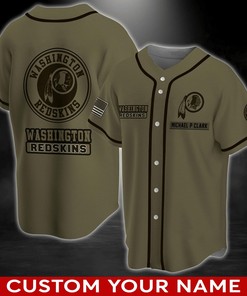 Washington Redskins NFL Custom Name Baseball Jersey Shirt V2