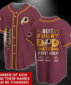 Washington Redskins NFL Custom Name Baseball Jersey Shirt V5