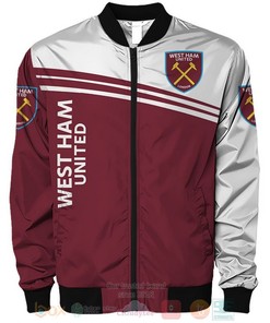 West Ham United FC Red White Bomber Jacket