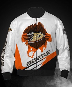 White Anaheim Ducks Jacket Print 3D