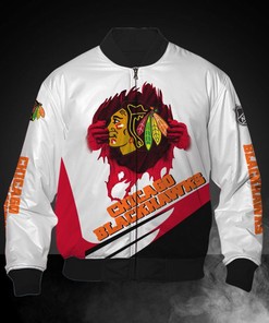 White Chicago Blackhawks Jacket Print 3D