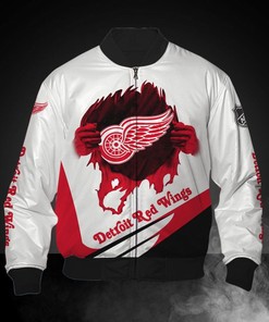 White Detroit Red Wings Jacket Print 3D