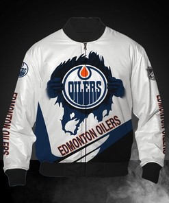 White Edmonton Oilers Jacket Print 3D