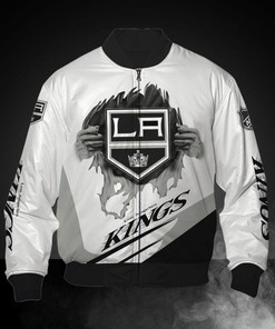 White Los Angeles Kings Jacket Print 3D
