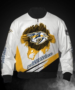 White Nashville Predators Jacket Print 3D