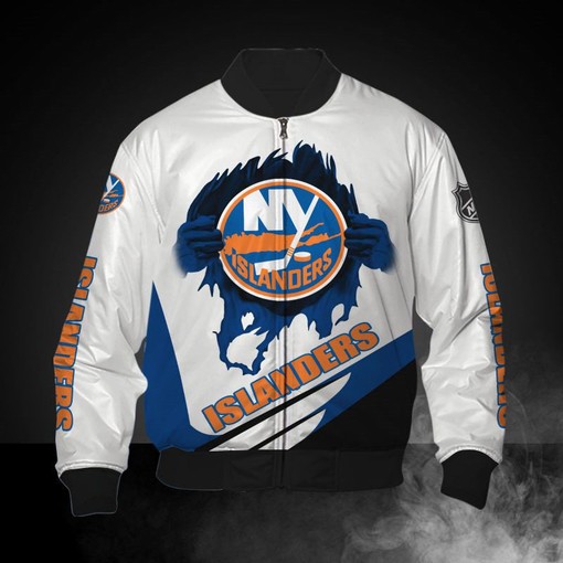 White New York Islanders Jacket Print 3D