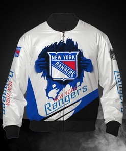 White New York Rangers Jacket Print 3D