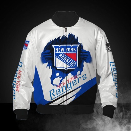 White New York Rangers Jacket Print 3D