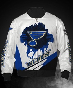 White St Louis Blues Jacket Print 3D