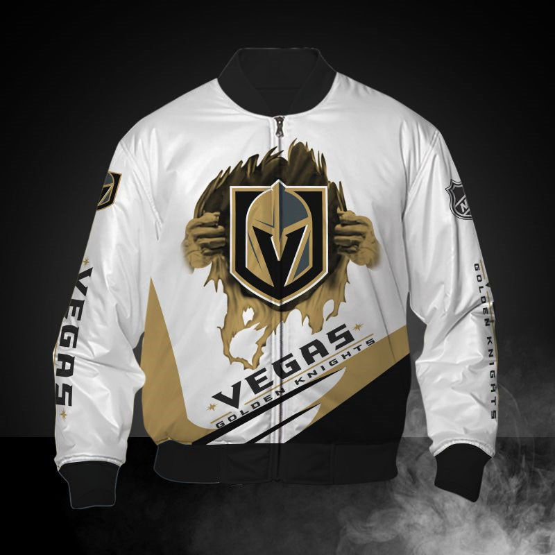 White Vegas Golden Knights Jacket Print 3D