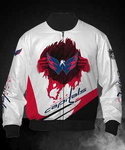 White Washington Capitals Jacket Print 3D