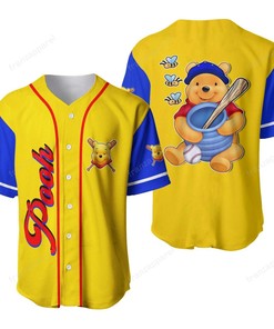 Winnie The Pooh Personalized 3d Baseball Jersey